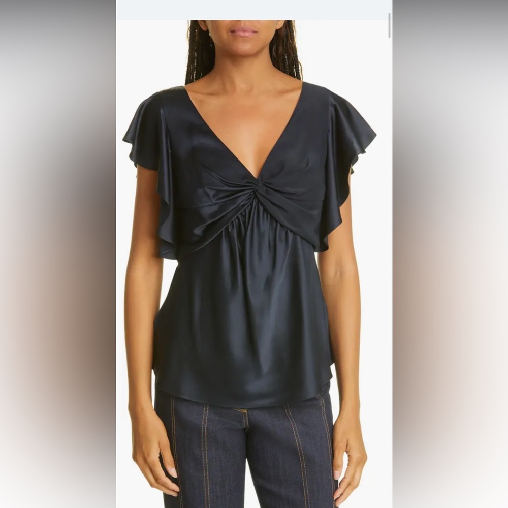Cinq a sept Navy pem top size small. NWT